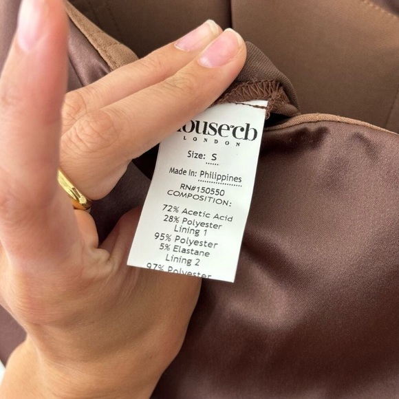 HOUSE OF CB Reva Toffee Satin Balcony Corset Dress Size Small - Picture 7 of 7